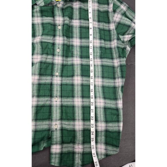 Cabelas Green Plaid‎ Button-Up Flannel Shirt XL 100% Cotton Mens Casual gorp - Picture 6 of 6